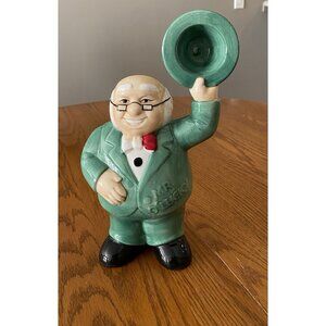 Mr O'Lucky Green Ceramic Glass/Vase from Fitzgerald's Casino/Hotel Las Vegas